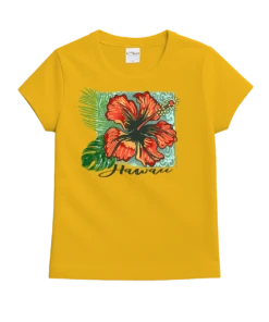 Hibiscus Tile - Pineapple Dyed Short Sleeve Crewneck T-Shirt