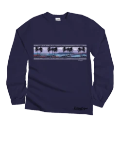 Palm Scenic Band - Grape Dyed Long Sleeve Crewneck T-Shirt