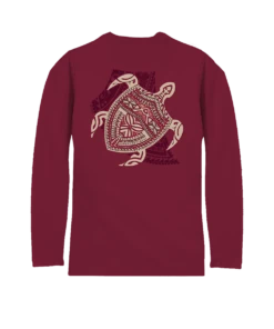 Keola Honu - Beet Red Long Sleeve Pima T-Shirt
