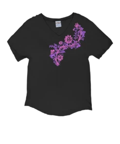 Spring In Swing - Charcoal Short Sleeve Dolman V-Neck Tee