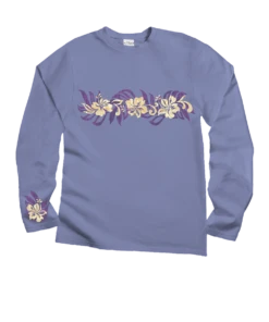 Oceania Stripe - Lavender Dyed Long Sleeve Crewneck T-Shirt