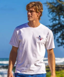 Aloha For Texas - White Short Sleeve Crewneck T-Shirt 6 Aloha For Texas - White Short Sleeve Crewneck T-Shirt -Crazy Shirts Sale Store 2018687 1A