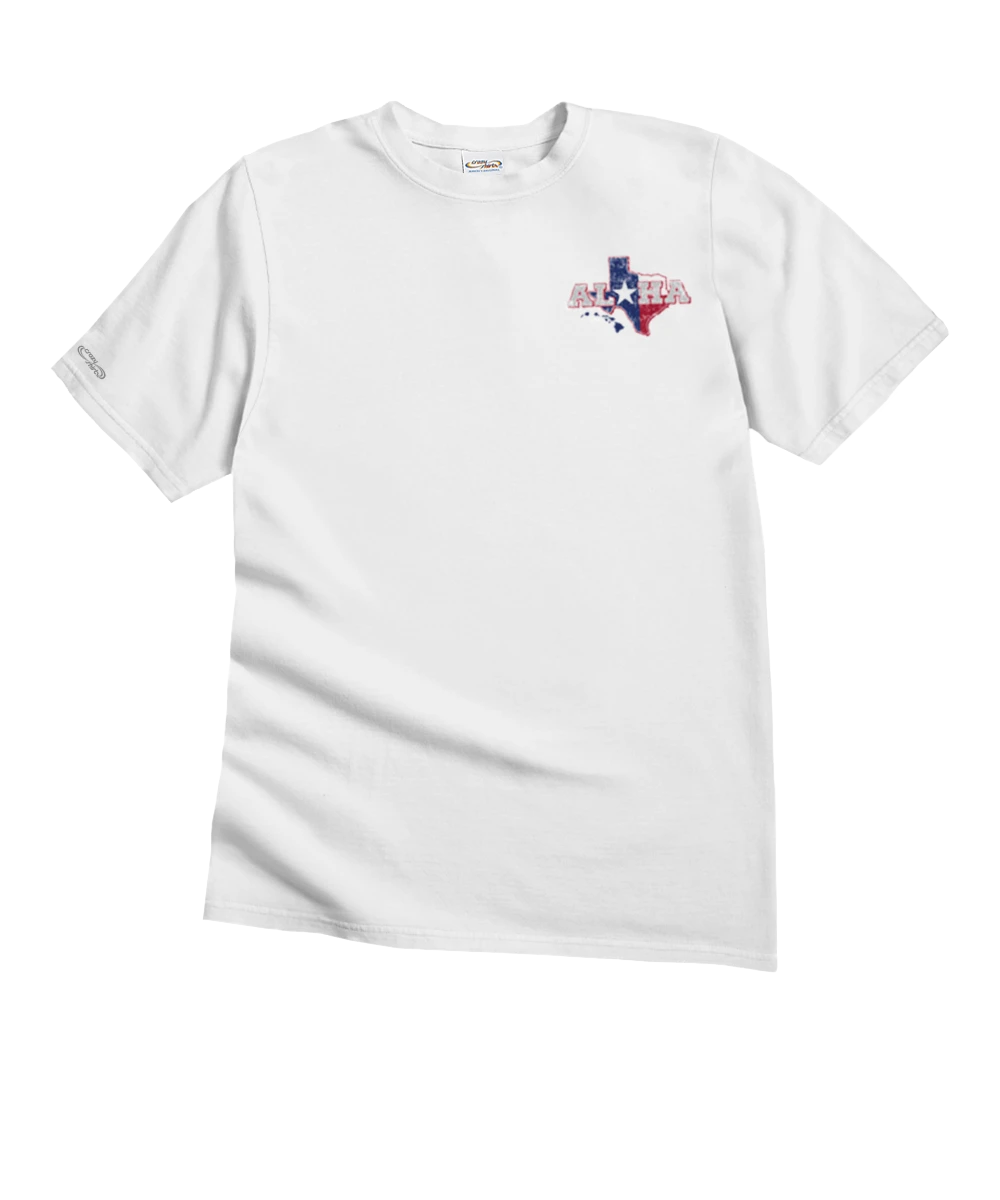 Aloha For Texas - White Short Sleeve Crewneck T-Shirt 4 Aloha For Texas - White Short Sleeve Crewneck T-Shirt - Image 4