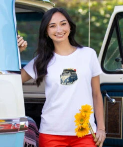 Volkswagen California Road Trip - White Short Sleeve Crewneck T-Shirt -Crazy Shirts Sale Store 2018724 1A