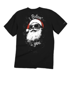Santa Believes - Black Short Sleeve Crewneck T-Shirt
