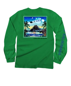 Aloha From The Islands - Christmas Green Long Sleeve Crewneck T-Shirt