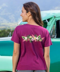 Aloha Band - Wine Dyed Short Sleeve Scoop Neck T-Shirt -Crazy Shirts Sale Store 2018793 1A