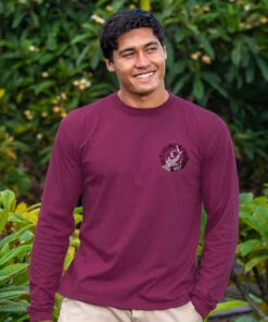 Ocean Masters - Wine Dyed Long Sleeve Crewneck T-Shirt -Crazy Shirts Sale Store 2018796 1A
