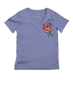Freshie Mini - Periwinkle Short Sleeve Pima V-Neck T-Shirt