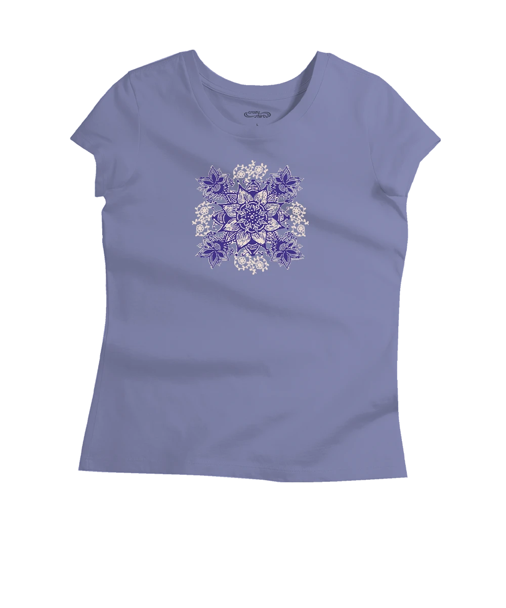 Henna Spirit - Periwinkle Short Sleeve Pima T-Shirt 1 Henna Spirit - Periwinkle Short Sleeve Pima T-Shirt