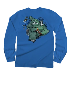Destination Big Island - Blue Hawaii Dyed Long Sleeve Crewneck T-Shirt