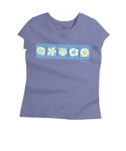 Floral Shell Band - Periwinkle Short Sleeve Pima T-Shirt