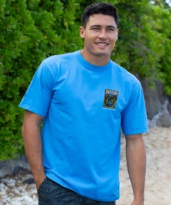 Pabst Primo Hawaii - Blue Hawaii Dyed Short Sleeve Crewneck T-Shirt -Crazy Shirts Sale Store 2018914 1A