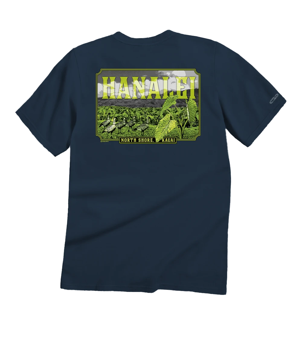 Hanalei Taro - Navy Short Sleeve Crewneck T-Shirt 1 Hanalei Taro - Navy Short Sleeve Crewneck T-Shirt