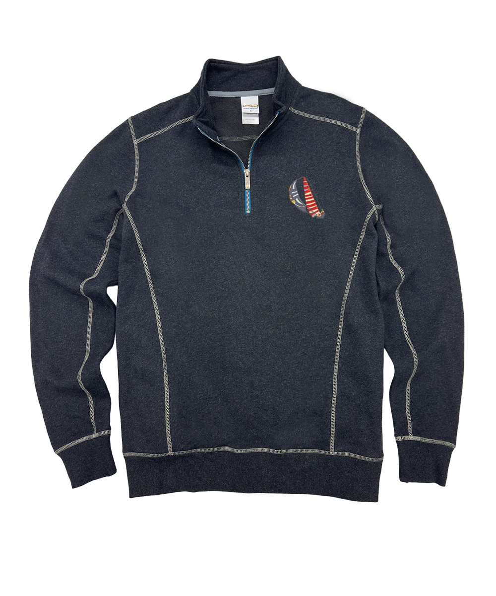 Painted Sails - Charcoal/Heather Long Sleeve Mountain Peak Pullover 1 Painted Sails - Charcoal/Heather Long Sleeve Mountain Peak Pullover