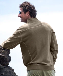 Mano Hook - Taupe Heather Long Sleeve Mountain Peak Pullover -Crazy Shirts Sale Store 2019017 1A
