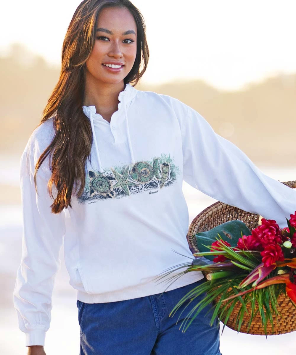Sea Band - White Long Sleeve Lightweight Pullover 2 Sea Band - White Long Sleeve Lightweight Pullover - Image 2