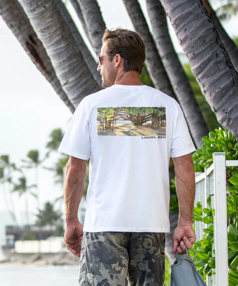 Banyan Tree Court - White Short Sleeve Crewneck T-Shirt 2 Banyan Tree Court - White Short Sleeve Crewneck T-Shirt - Image 2