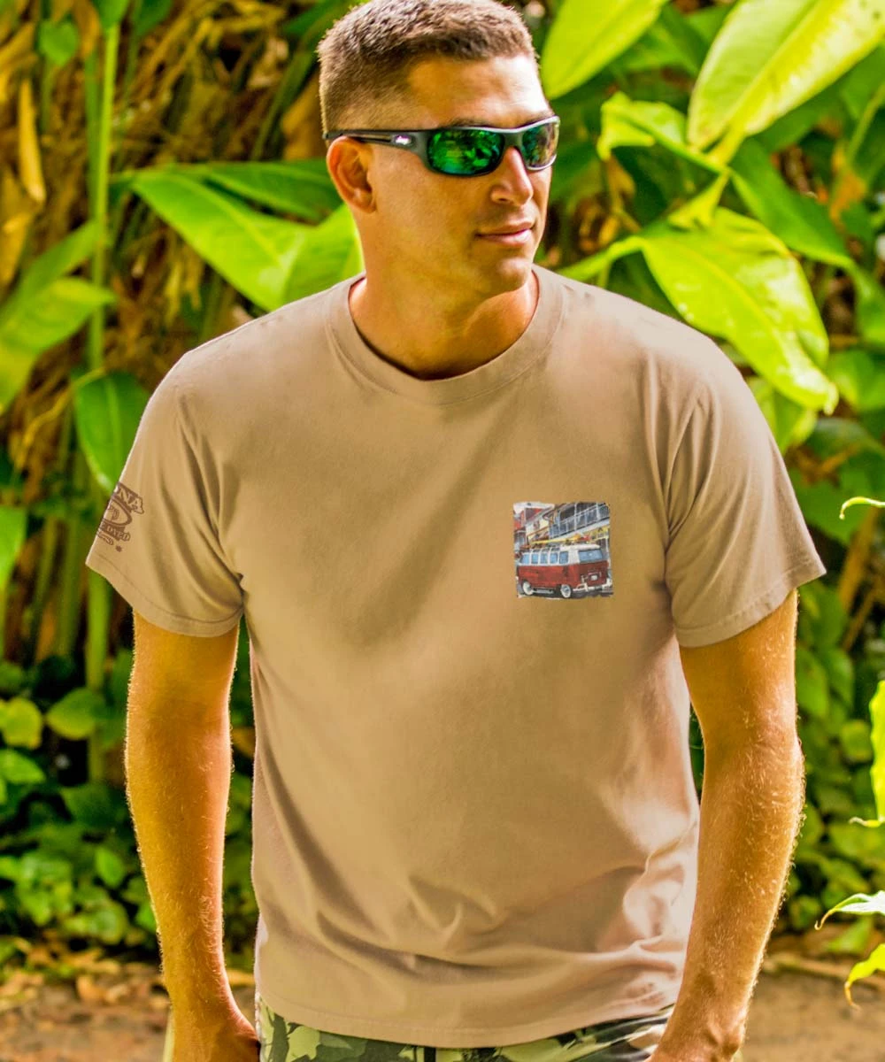 Volkswagen Van Lahaina - Kona Coffee Dyed Short Sleeve Crewneck T-Shirt 3 Volkswagen Van Lahaina - Kona Coffee Dyed Short Sleeve Crewneck T-Shirt - Image 3