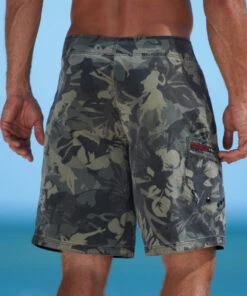 Hulaflage - Camo Green Floral Board Shorts -Crazy Shirts Sale Store 5d4d0d4ffe9bc692f863b3a35289b3f9