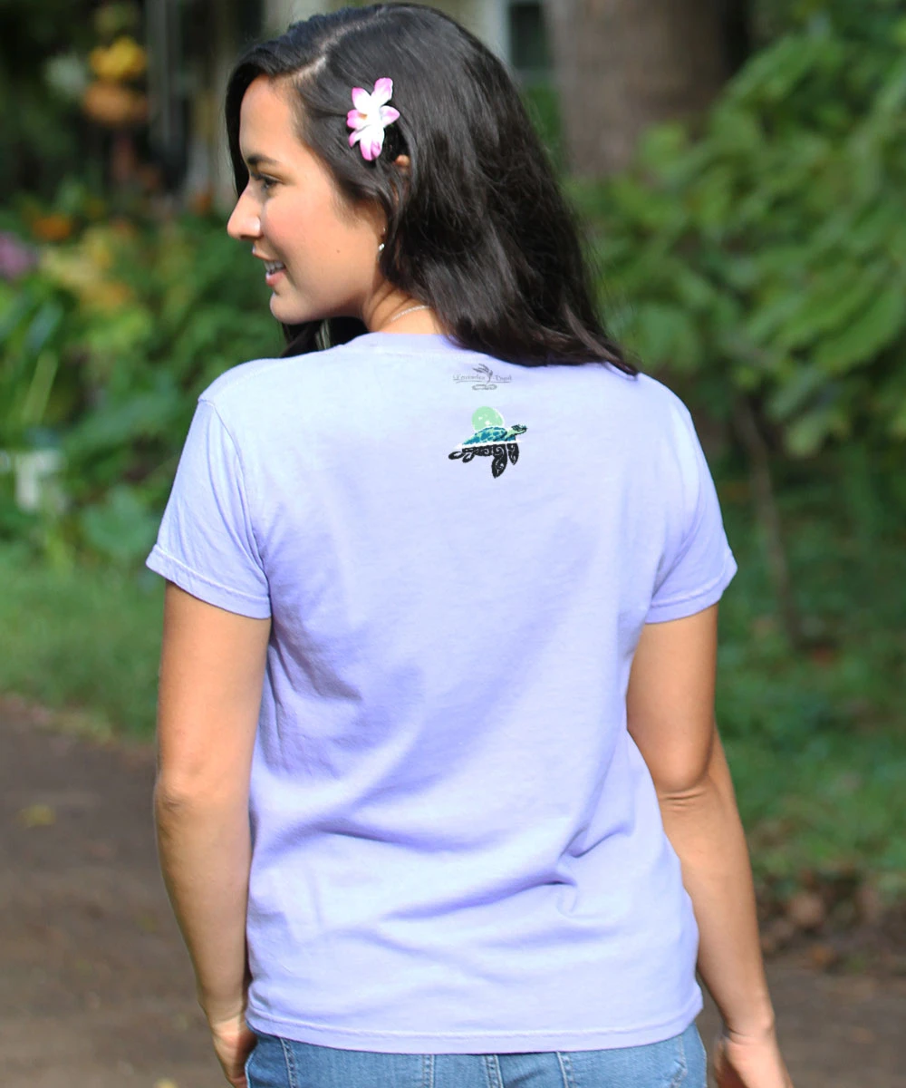 Honu Moon - Lavender Dyed Short Sleeve Crewneck T-Shirt 3 Honu Moon - Lavender Dyed Short Sleeve Crewneck T-Shirt - Image 3