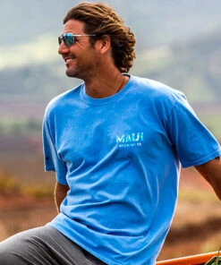 Maui Brewing Co New Big Swell - Blue Hawaii Dyed Short Sleeve Crewneck T-Shirt -Crazy Shirts Sale Store 7443903caa574a85cd8a72c940ed1780