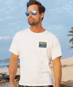 Lahaina Label - White Short Sleeve Crewneck T-Shirt -Crazy Shirts Sale Store 9ff0c8bfb47cd8374a15a5fa4a73d3e0