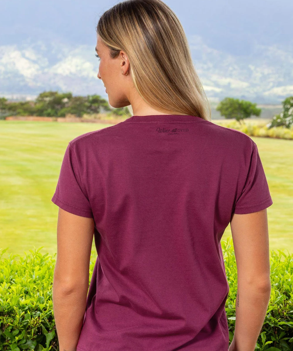 Wine Glass Mosaic - Wine Dyed Short Sleeve Crewneck T-Shirt 3 Wine Glass Mosaic - Wine Dyed Short Sleeve Crewneck T-Shirt - Image 3