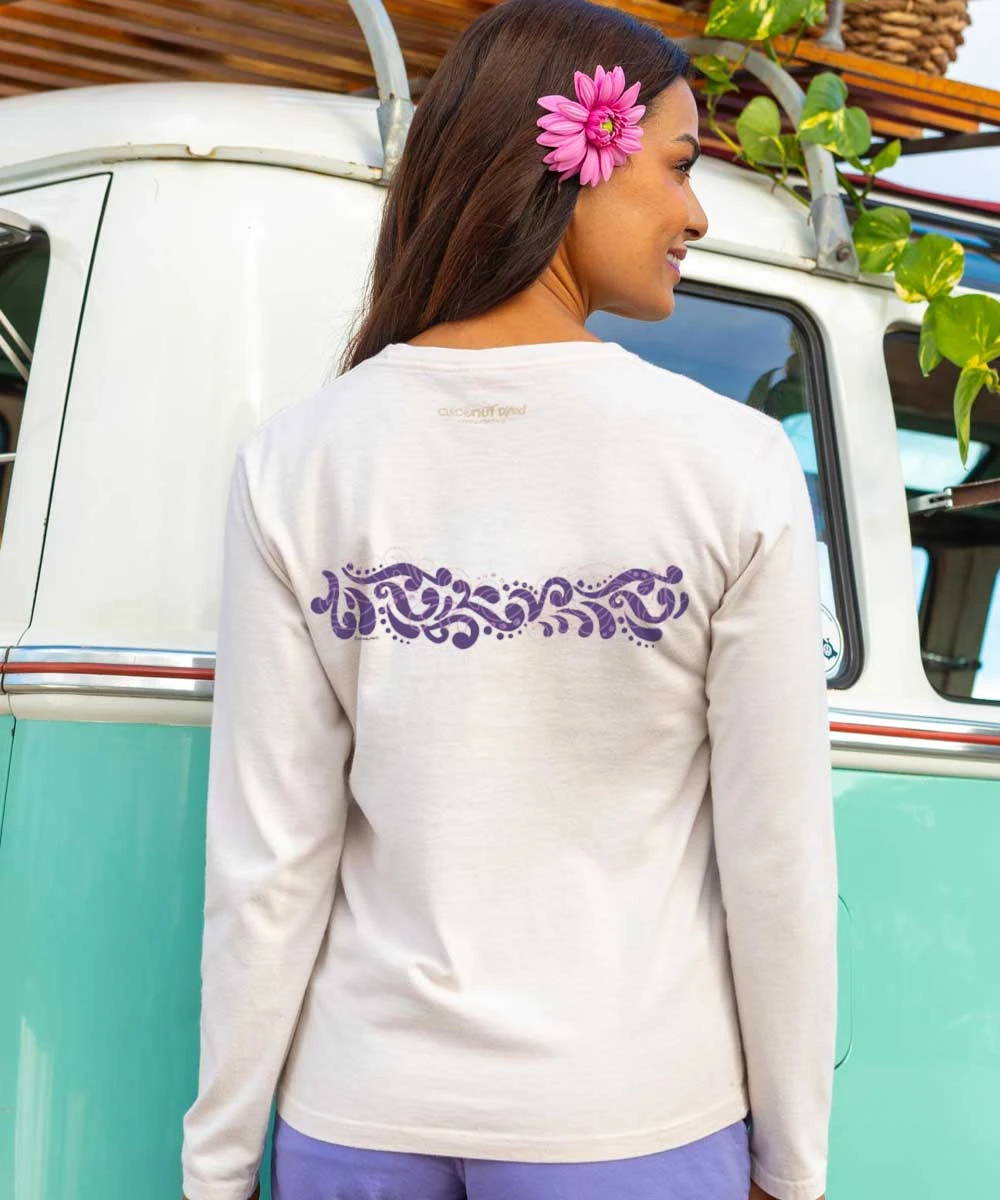 Twirling Band Swirls - Coconut Dyed Long Sleeve Crewneck T-Shirt 3 Twirling Band Swirls - Coconut Dyed Long Sleeve Crewneck T-Shirt - Image 3