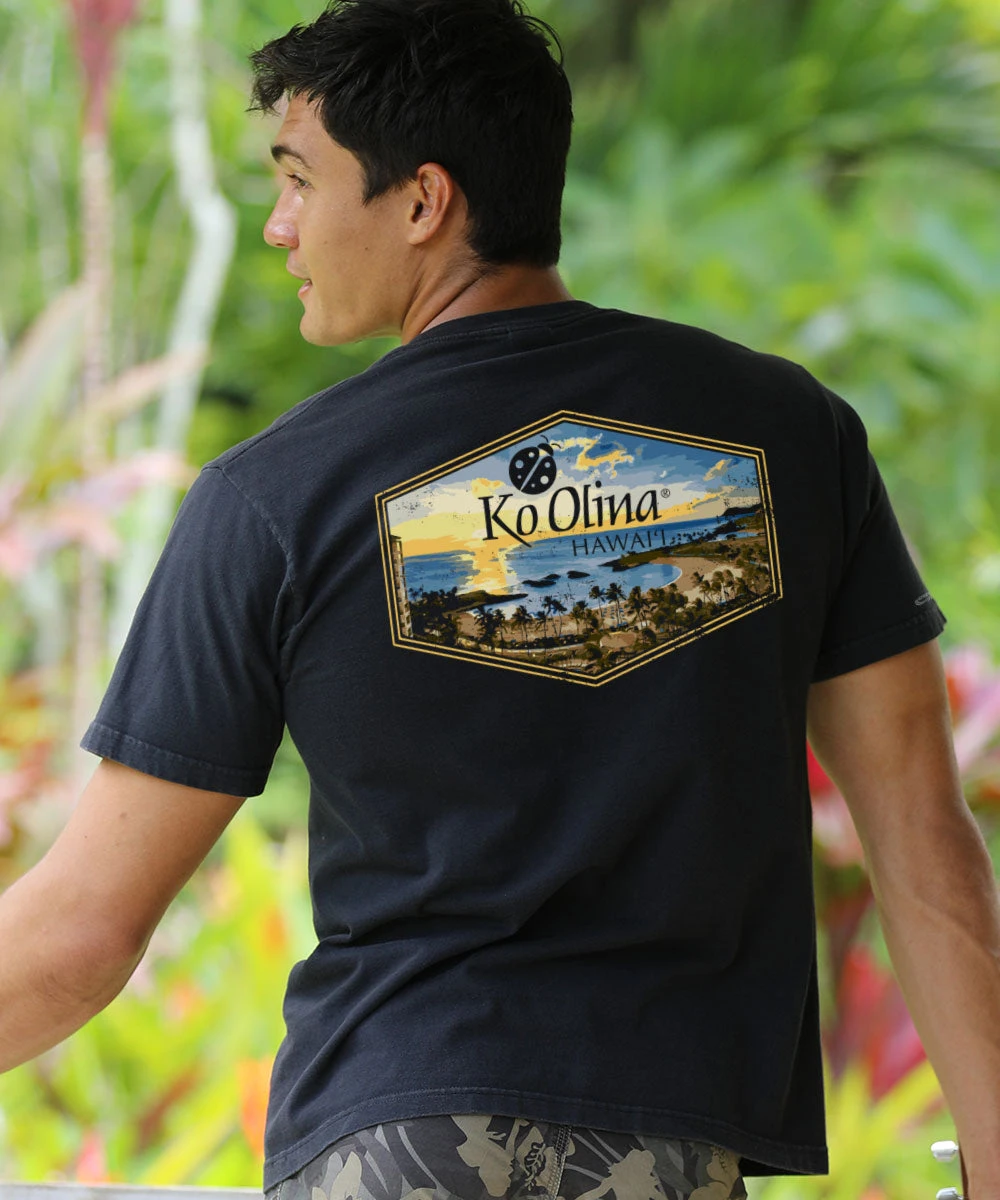 Koolina Lagoon Sunset - Black Short Sleeve Crewneck T-Shirt 2 Koolina Lagoon Sunset - Black Short Sleeve Crewneck T-Shirt - Image 2