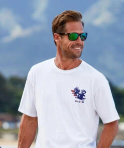 American Pride - White Short Sleeve Crewneck T-Shirt -Crazy Shirts Sale Store cb348f382ad4dd94c3f93f174306ae90