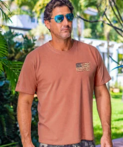 Painted Flag - Chile Dyed Short Sleeve Crewneck T-Shirt -Crazy Shirts Sale Store d254253346de9199748e3f55f4a9b776